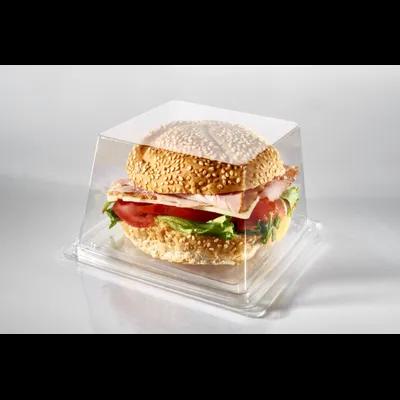 Fresh N' Sealed® Sandwich Take-Out Container Hinged With Dome Lid Large (LG) 6X6X3 IN PET Clear Square 260/Case