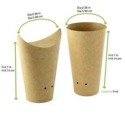 Snack Cup & Scoop 2.36X4.7 IN Paper Kraft Round Grease Resistant 50 Count/Pack 20 Packs/Case 1000 Count/Case