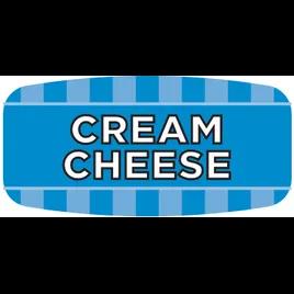 Cream Cheese Label 0.625X1.25 IN Blue Oval 500/Roll
