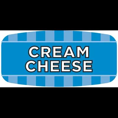 Cream Cheese Label 0.625X1.25 IN Blue Oval 500/Roll