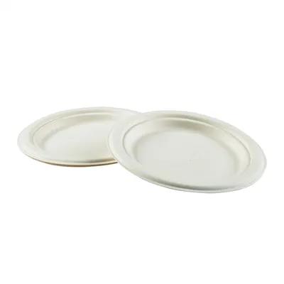 Plate 7 IN Molded Fiber White Round Microwave Safe Freezer Safe 125 Count/Pack 8 Packs/Case 1000 Count/Case