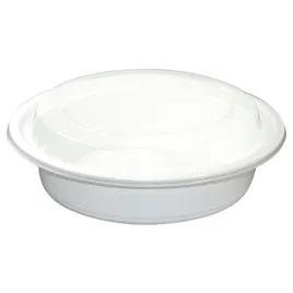 Take-Out Container Base & Lid Combo With Dome Lid 20 OZ Plastic Black Clear Round 150/Case