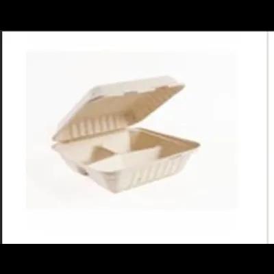 Victoria Bay Take-Out Container Hinged 9X9X3 IN 3 Compartment Sugarcane Square 300/Case