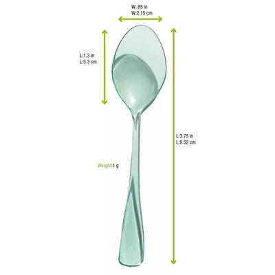 Spoon 3.74 IN Plastic Translucent Green 100 Count/Pack 10 Packs/Case 1000 Count/Case