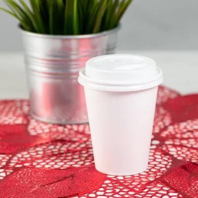 Karat® Lid Dome 3.15 IN PP White For 8 OZ Hot Cup Sip Through 1000/Case