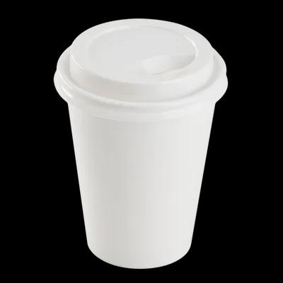 Karat® Lid Dome 3.15 IN PP White For 8 OZ Hot Cup Sip Through 1000/Case