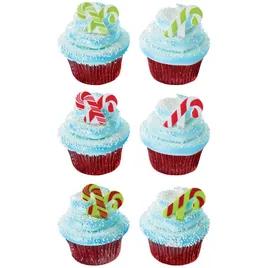 Cake & Cupcake Topper Pick Plastic Assorted Candy Cane 144/Each