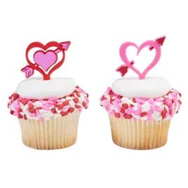 Cake & Cupcake Topper Pick Plastic Multicolor Heart Arrows 144/Each