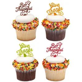 Cake & Cupcake Topper Pick Plastic Assorted Be Thankful 72/Each