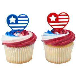 Cake & Cupcake Topper Pick Plastic Assorted USA Love 144/Pack