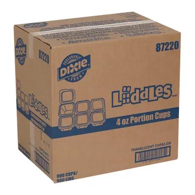 Dixie® Liddles® Souffle & Portion Cup Lid Combo 4 OZ Plastic Translucent Square 900/Case