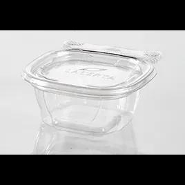 Fresh N' Sealed® Deli Container Hinged With Flat Lid 1.5 OZ PET Clear Square 1050/Case