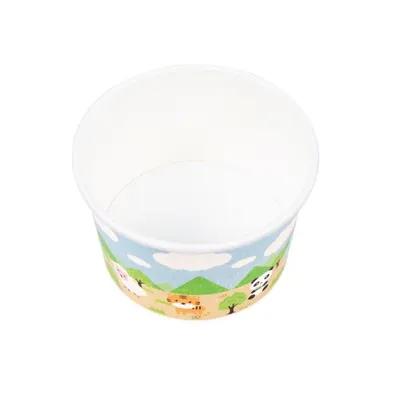 Karat® Food Container Base 4 OZ Double Wall Poly-Coated Paper Multicolor Round 1000/Case