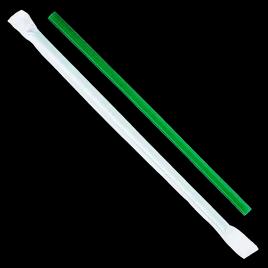 Giant Straw 0.314X9 IN Plastic Green Paper Wrapped 2500/Case