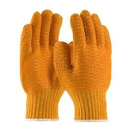 Gloves Medium (MED) Orange Honeycomb Criss Cross Grip 1/Dozen