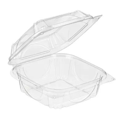 Essentials Sandwich Salad Take-Out Container Hinged With Dome Lid 5X5X2 IN RPET Clear Square 330/Case