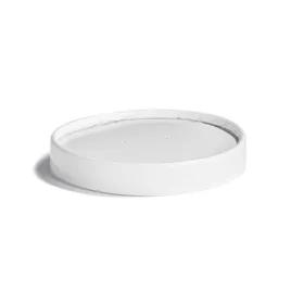 Lid Flat Paperboard White Round For 16-32 OZ Squat Container Unhinged 500/Case