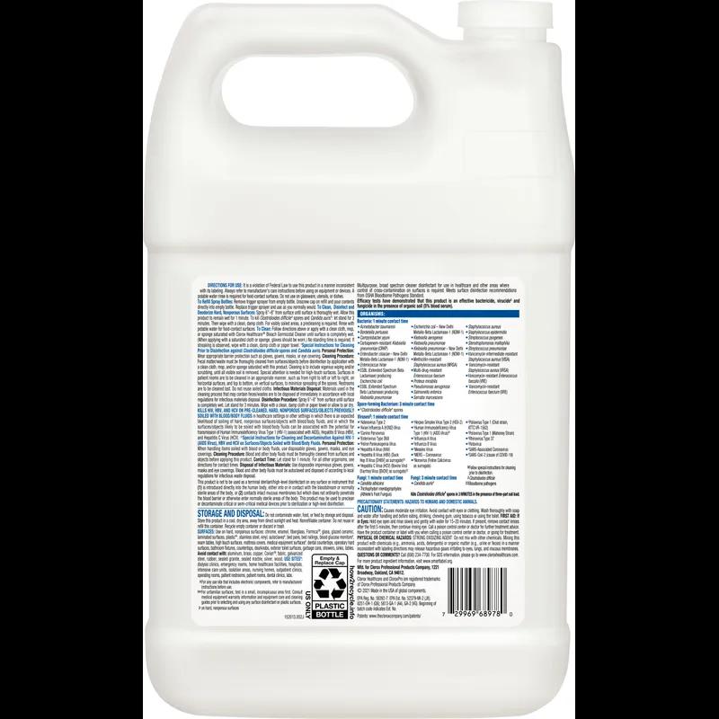 Clorox Healthcare® Bleach Germicidal Unscented One-Step Disinfectant Deodorizer 1 GAL Multi Surface RTU 4/Case