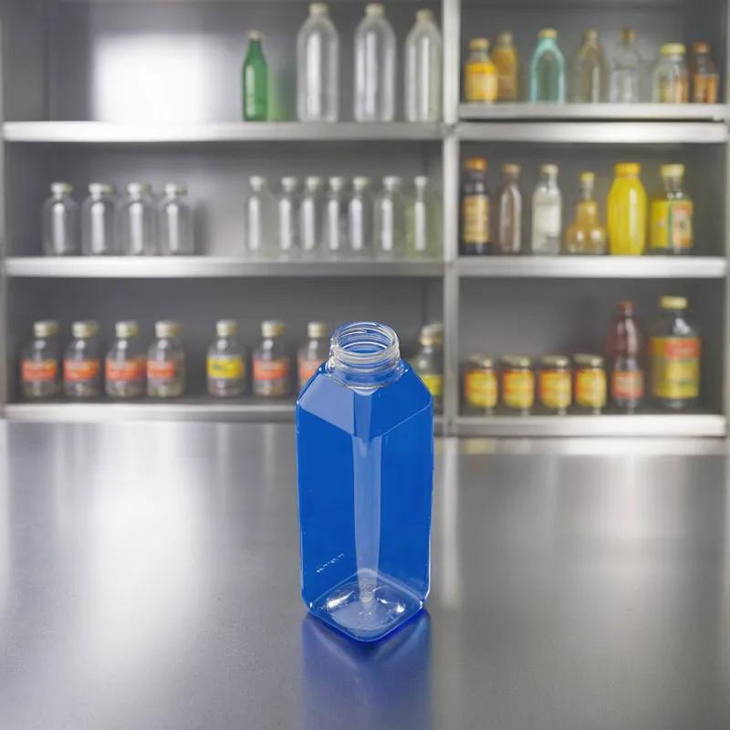 Juice Bottle 16 OZ PET Clear Square 160/Case