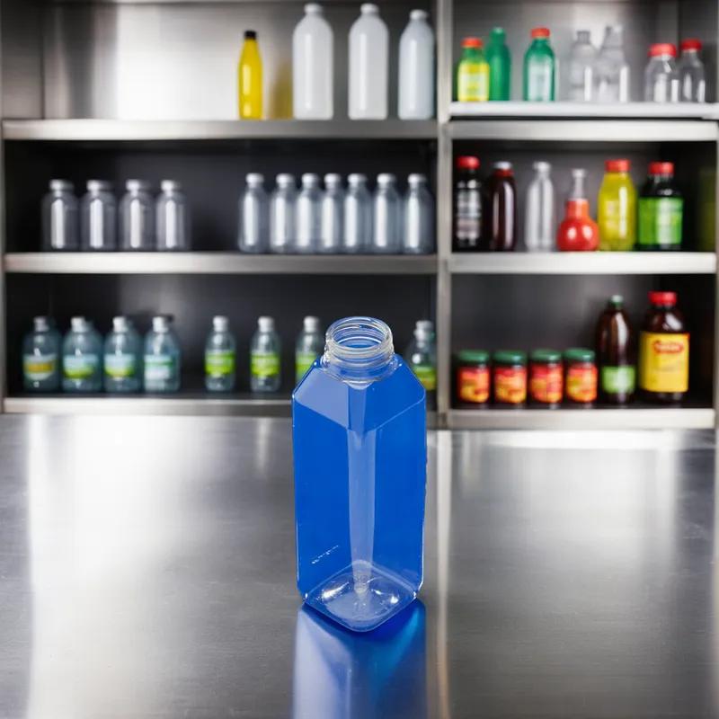 Juice Bottle 16 OZ PET Clear Square 160/Case