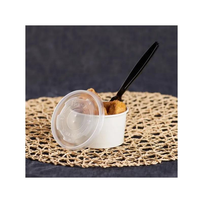 Karat® Lid Flat 3.45 IN PP Translucent Round For 5 OZ Container 1000/Case