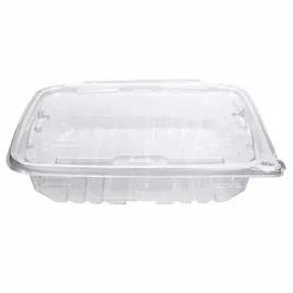Deli Container Hinged With Flat Lid 35 OZ RPET Clear 134/Case