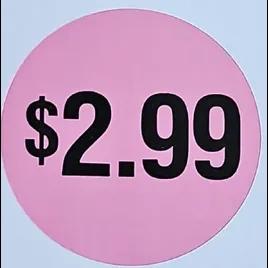 2.99 Label 1.5 IN Pink Round 1000/Roll