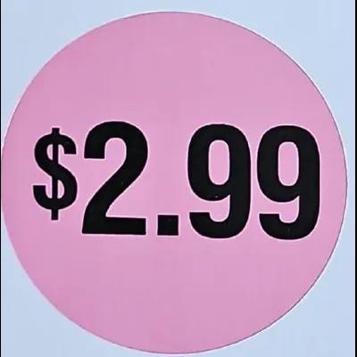 2.99 Label 1.5 IN Pink Round 1000/Roll