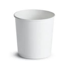 Food Container Base 16 OZ Single Wall Poly-Coated Paper White Round 1000/Case