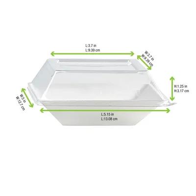 Take-Out Container Hinged 5.19X5.19X1.22 IN Plastic Clear Square 100 Count/Case
