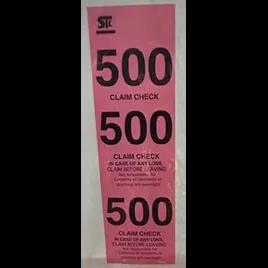Coat Check Ticket Paper Pink 500/Box