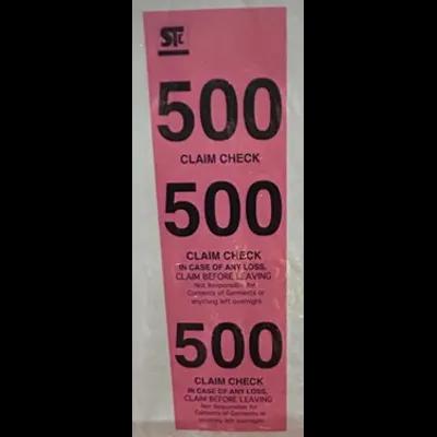 Coat Check Ticket Paper Pink 500/Box