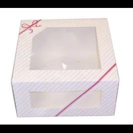 String Ensemble Cake Box 9X9X5 IN Paper White Square With Window 100/Case