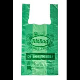 Take-Out Food Waste Bag 16.1X19.7 IN 12 LB Plant Fiber 0.8MIL Green T-Sack Side Gusset 500/Case