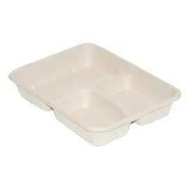 Take-Out Container Base 8.833X6.9X1.5 IN 3 Compartment Plant Fiber Kraft Rectangle 500/Case