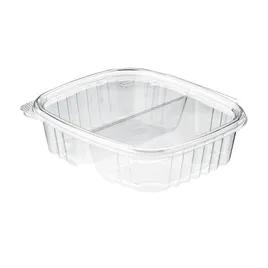 Deli Container Base & Lid Combo With Dome Lid 24 OZ 2 Compartment Plastic Clear 200/Case