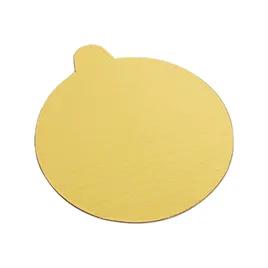 Signature Food Boards® Dessert Board Cake Base 4 IN Paperboard Gold Silver Round Heavy Duty With Tab 300/Case