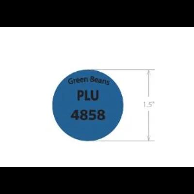 Green Bean PLU#4858 Label 1.5 IN Blue Black Round 1/Each