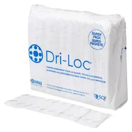 Dri-Loc Meat Pad 4.75X6.5 IN Plastic Cellulose White Rectangle Absorbent 2600/Case
