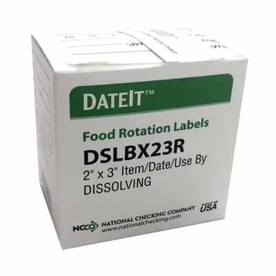 Item Date Use By Food Rotation Label 2X3 IN White Rectangle Dissolvable 250CT 1/Each