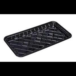 25S Meat Tray 14.89X8.07X1.02 IN 1 Compartment PET Black Rectangle 300/Case