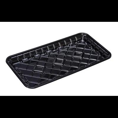 25S Meat Tray 14.89X8.07X1.02 IN 1 Compartment PET Black Rectangle 300/Case