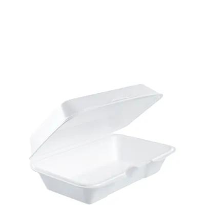 Dart® Take-Out Container Hinged 8.9X5.6X2.9 IN Polystyrene Foam White Insulated 250/Case