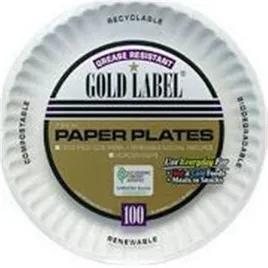 Gold Label Plate 7 IN Coated Paper White Round 1000/Case