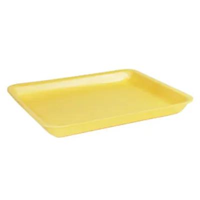 2S Meat Tray 5.75X8.5X0.5 IN 1 Compartment Polystyrene Foam Yellow Rectangle 500/Case