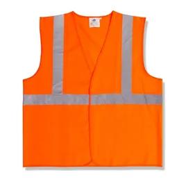 Safety Vest Medium (MED) Orange Polyester Class 2 5/Bag