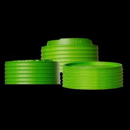 Vio Lid Green Round For Container Vented 1000/Case