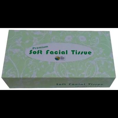 Premium & Elegant Facial Tissue 7.67X8.07 IN 2PLY White Flat Box 100 Sheets/Pack 30 Packs/Case 3000 Sheets/Case