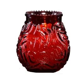 Venetian Lowboy Candle Red Glass Filled 12/Case