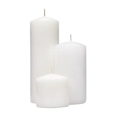 Pillar Candle 3 IN 24-HR Wax White 24/Case